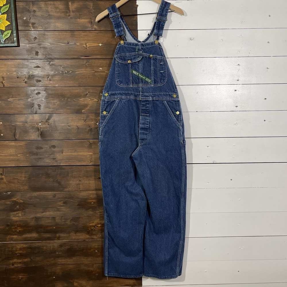 Key Imperial Aristocrat Jean Bib Overalls Mens 36x30 Dark Wash Denim Workwear